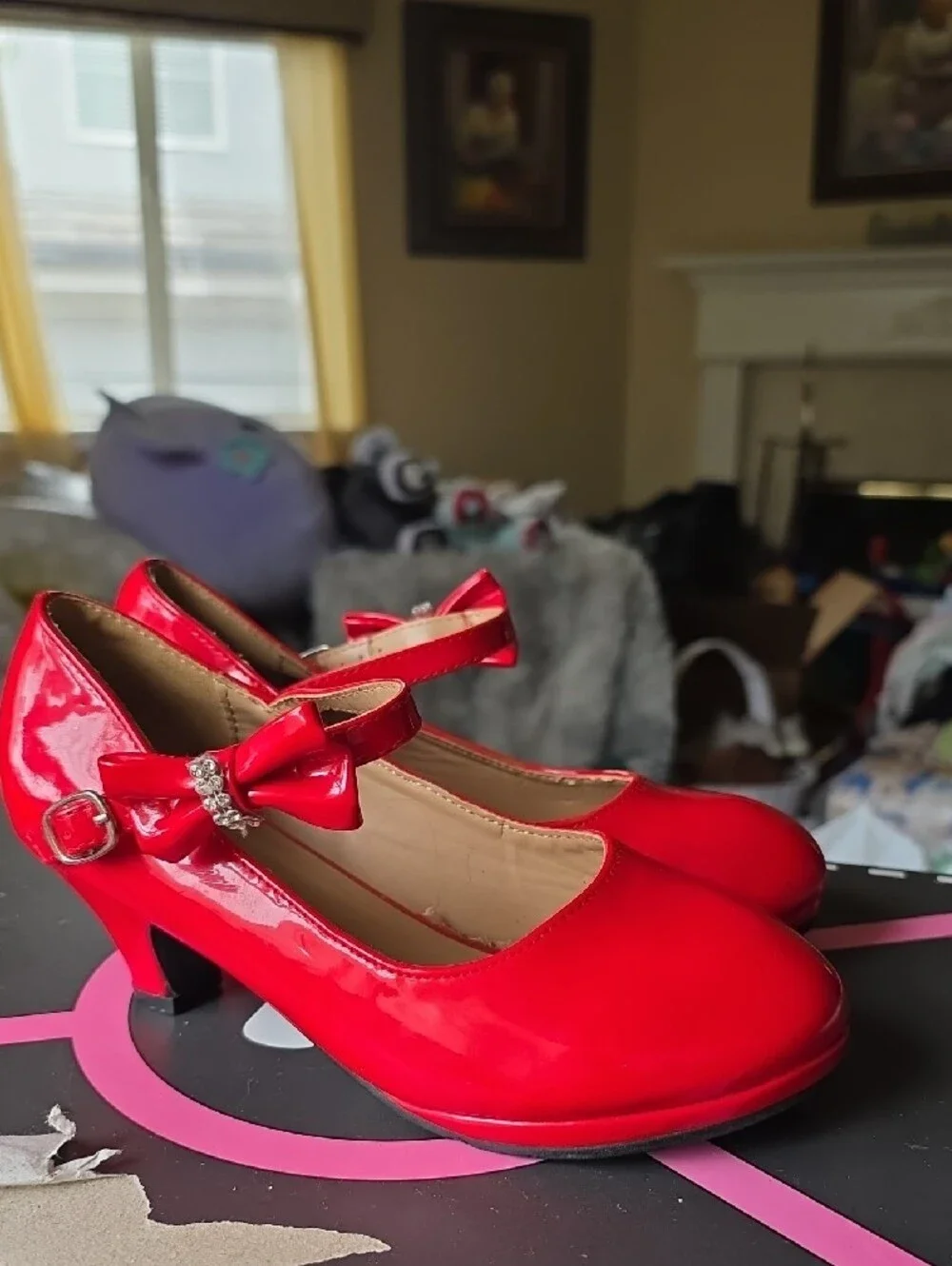Link Red Patent Mary Jane Shoes with Bow Strap - Kids